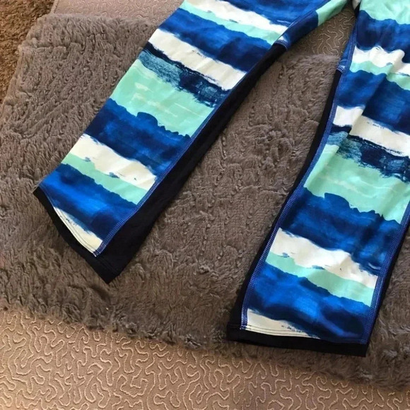 Lululemon Pace Pusher Crop *Full-On Luxtreme Brush Strokes Harbor Blue Menthol - Picture 6 of 15